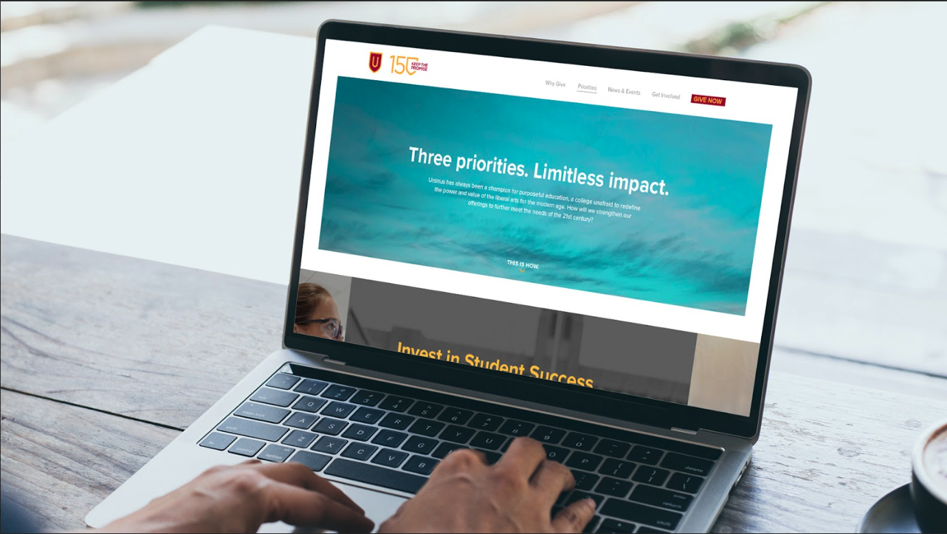 A page in the Ursinus College advancement campaign brochure that reads, "Invest in Student Success"
